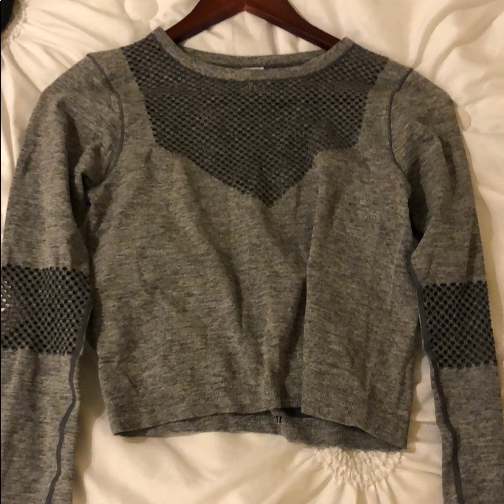 Gray mesh sweatshirt